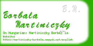 borbala martiniczky business card